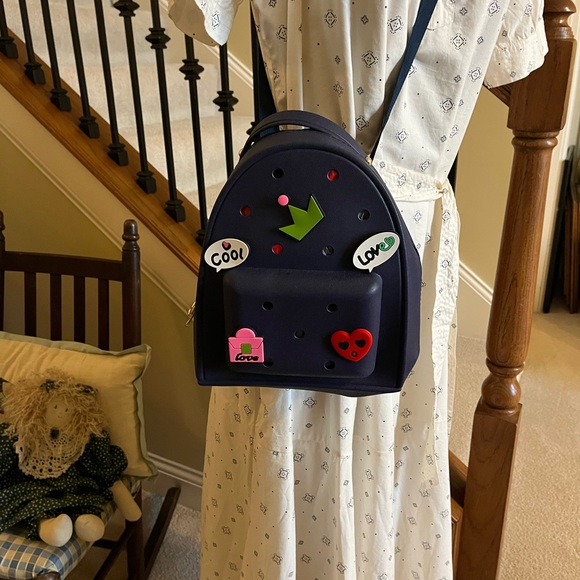 641-PRTT  New Silicone Backpack With Charms Lightweight Waterproof (Deep Blue) - Picture 15 of 15